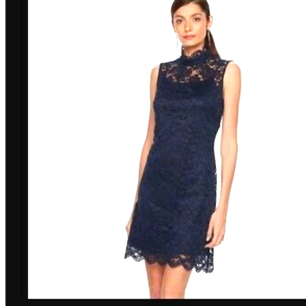Cocktail Navy Lace Sleeveless Dress